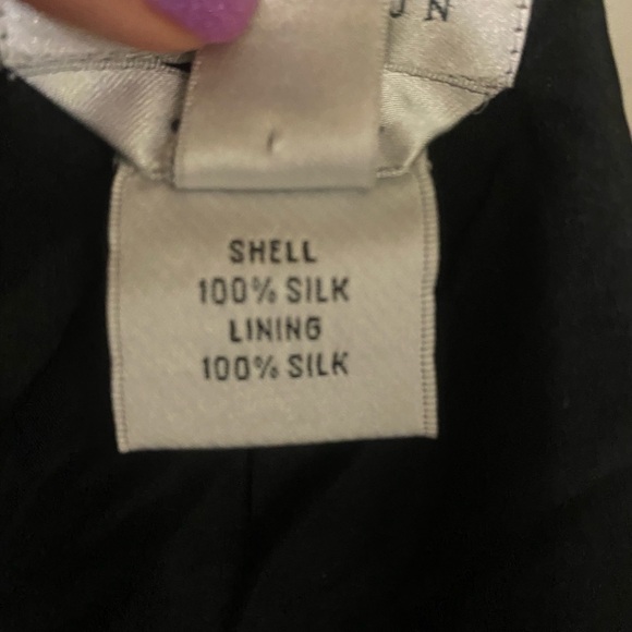 Talbots Skirt Women 10 Black White Floral 100% silk - Picture 11 of 11